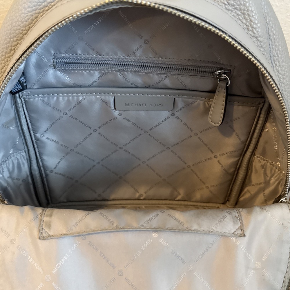 Michael Kors Rhea Medium Studded Grey Leather Backpack - Picture 9 of 14